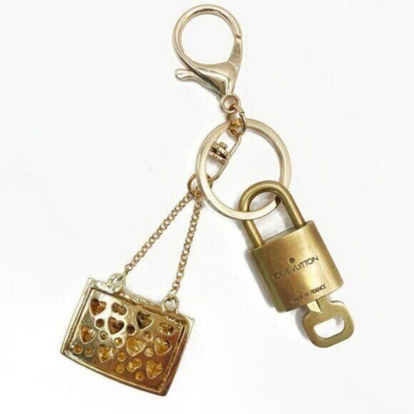 Authentic Louis Vuitton Lock & Key with Bag Purse Charm Keychain Key Chain - Picture 3 of 4